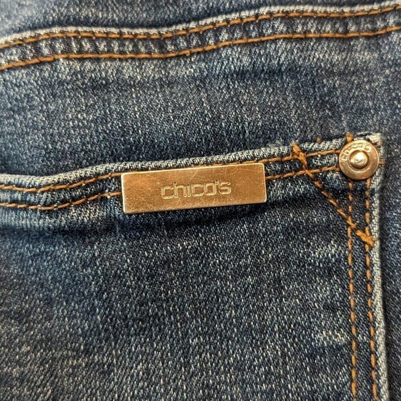 Chicos Jeans Women's 00 XS (2) Blue SO SLIMMING Girlfriend Ankle Stretch Denim - Picture 9 of 15
